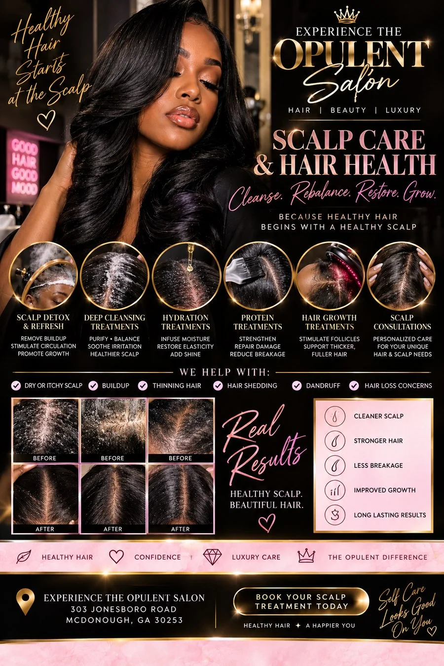 Scalp Care and Hair Health flyer