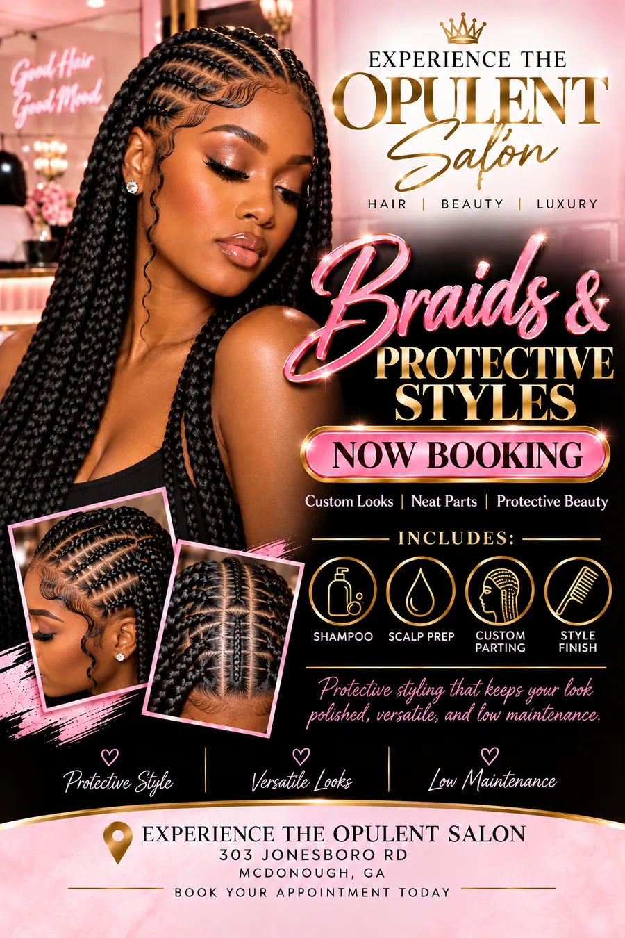 Braids and Protective Styles flyer